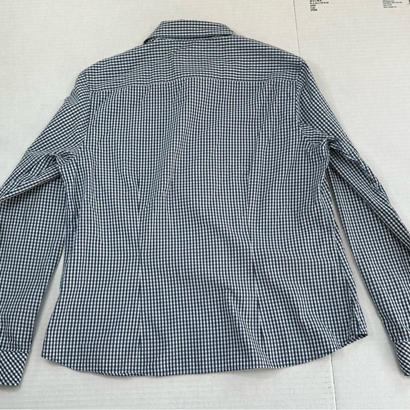 Talbots Lightweight Cotton Blue Check Long Sleeve Blouse, M - Picture 2 of 7
